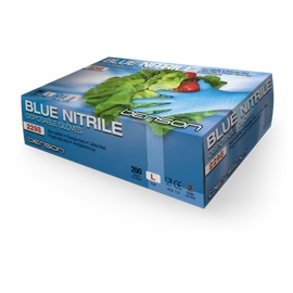 2298KL Kesztyű, BLUE nitril M púderes /200db